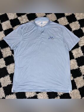 Johnnie-O XL Featherweight Performance Polo - Link Barrels Blue Monster Golf